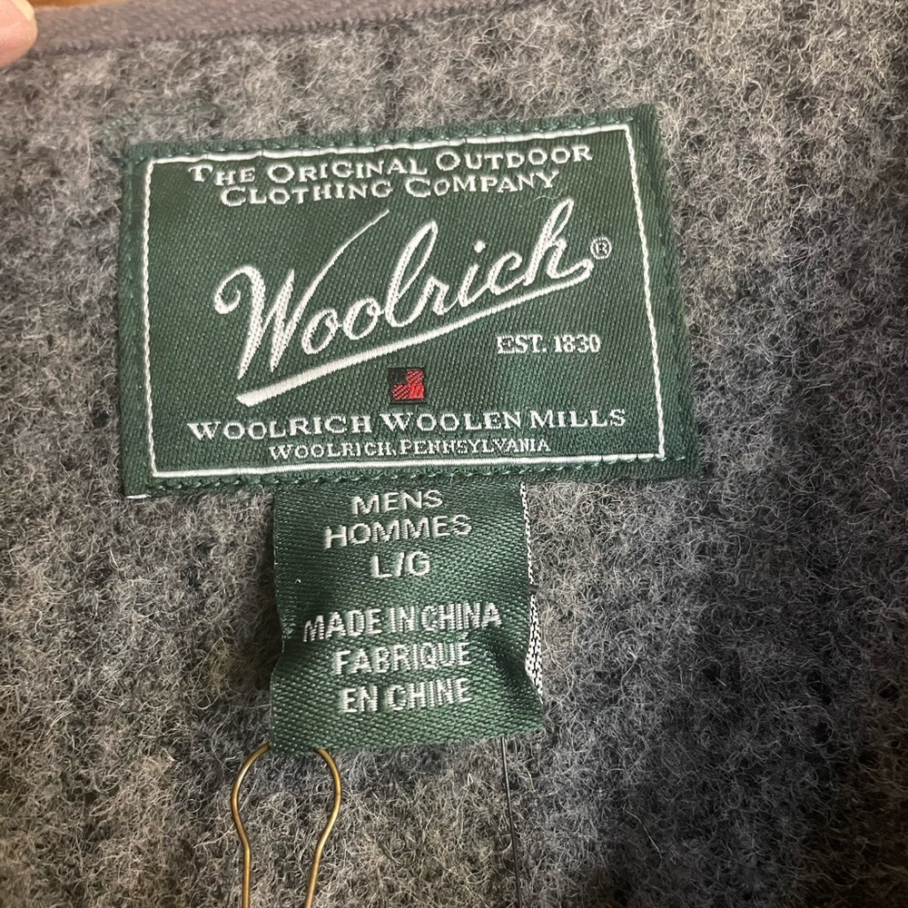 Men’s Vintage Woolrich Gray with Pinstripe Wool Utility Vest NWT - Picture 3 of 14